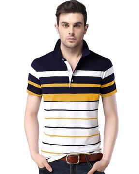 regular fit striped polo t-shirt