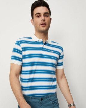 regular fit striped polo t-shirt