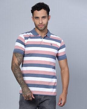 regular fit striped polo t-shirt