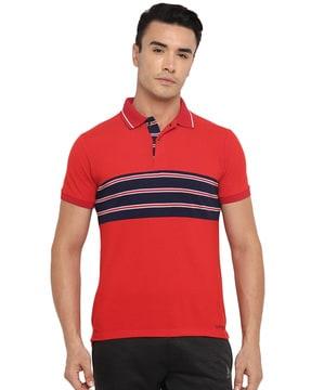 regular fit striped polo t-shirt