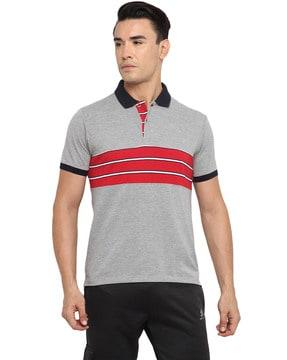 regular fit striped polo t-shirt