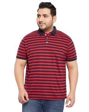 regular fit striped polo t-shirt