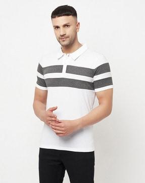 regular fit striped polo t-shirt