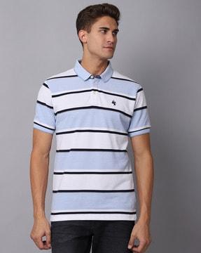 regular fit striped polo t-shirt