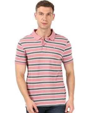 regular fit striped polo t-shirt