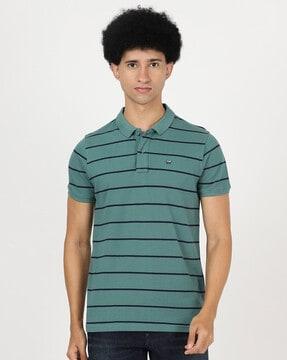 regular fit striped polo t-shirt