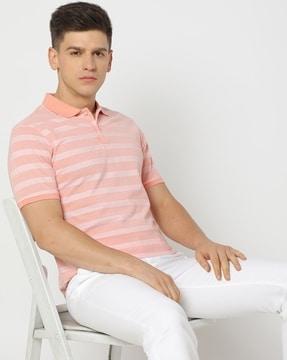 regular fit striped polo t-shirt