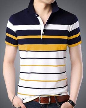 regular fit striped polo t-shirt