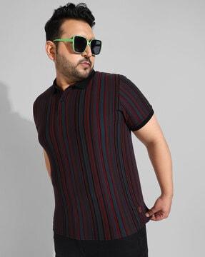 regular fit striped polo t-shirt