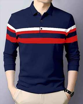 regular fit striped polo t-shirt