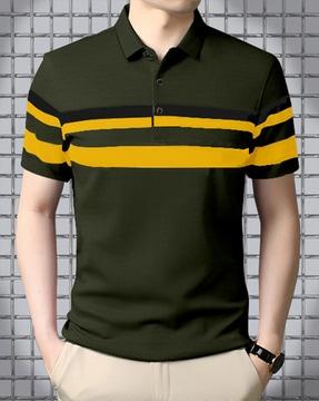 regular fit striped polo t-shirt