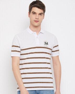 regular fit striped polo t-shirt