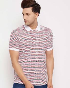 regular fit striped polo t-shirt