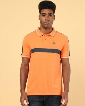 regular fit striped polo t-shirt