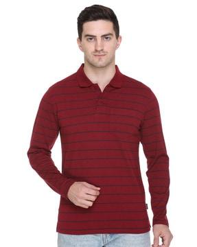 regular fit striped polo t-shirt