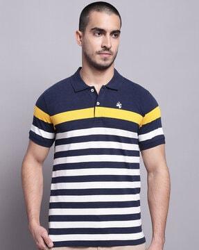 regular fit striped polo t-shirt