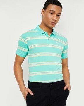 regular fit striped polo t-shirt