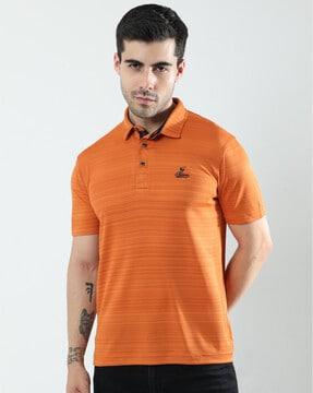 regular fit striped polo t-shirt