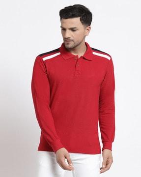 regular fit striped polo t-shirt