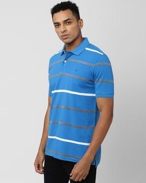 regular fit striped polo t-shirt