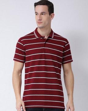 regular fit striped polo t-shirt