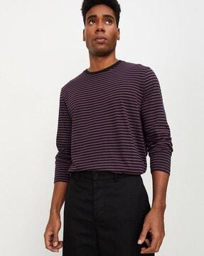 regular fit striped round-neck t-shirt