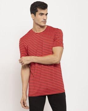 regular fit striped short sleeves t-shirt