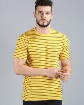 regular fit striped short sleeves t-shirt