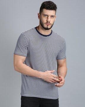 regular fit striped short sleeves t-shirt