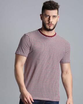 regular fit striped t-shirt with short sleeves