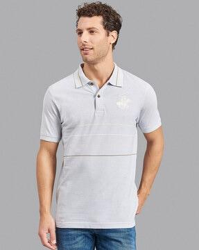 regular fit stripes polo t-shirt