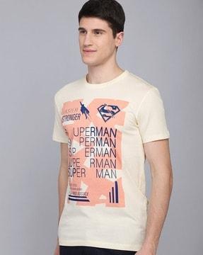 regular fit superman print crew-neck t-shirt