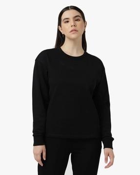 regular fit sweatshirt with embossed logo