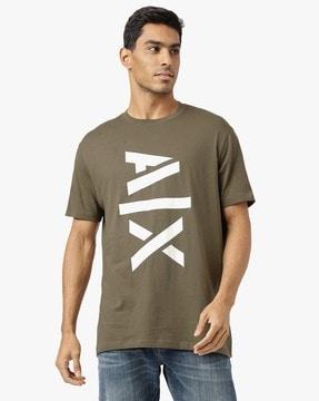 regular fit t-shirt with shiny logo print