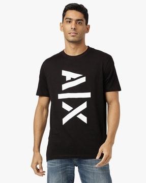 regular fit t-shirt with shiny logo print