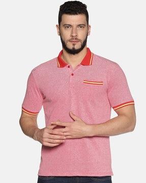 regular fit textured polo t-shirt