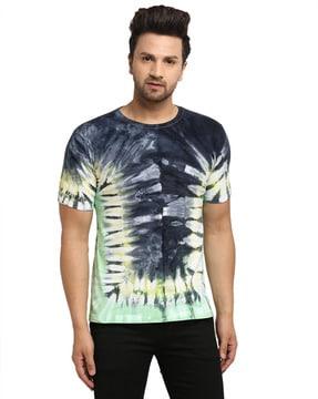 regular fit tie & dye crew-neck t-shirt with short sleeves