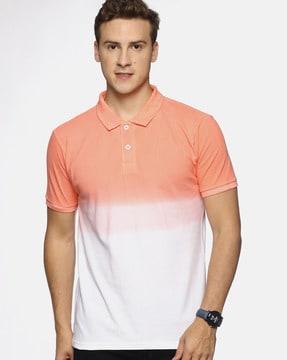 regular fit tie & dye polo t-shirt