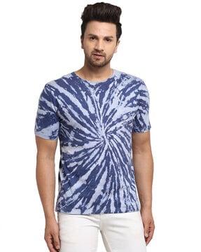 regular fit tie & dye print round-neck t-shirt