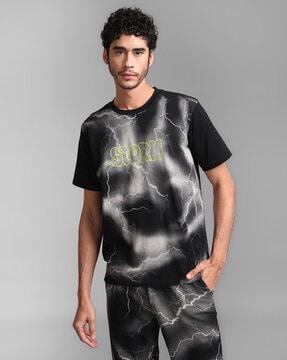 regular fit tie & dyed print crew-neck t-shirt