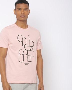 regular fit typographic print crew-neck t-shirt