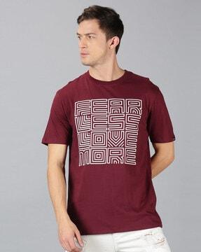 regular fit typographic print crew-neck t-shirt