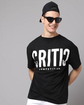 regular fit typographic print crew-neck t-shirt