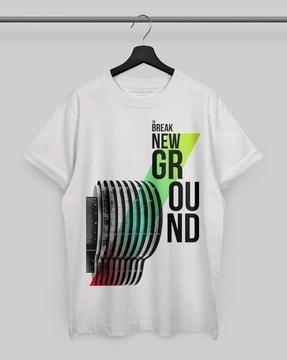 regular fit typographic print crew-neck t-shirt