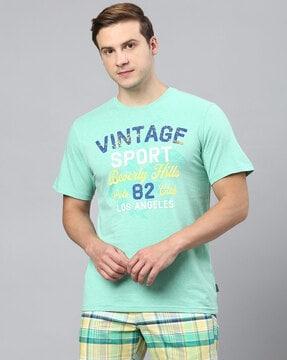 regular fit typographic print crew-neck t-shirt