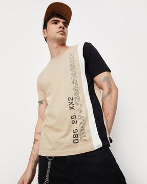 regular fit typographic print crew-neck t-shirt