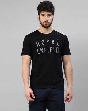 regular fit typographic print crew-neck t-shirt