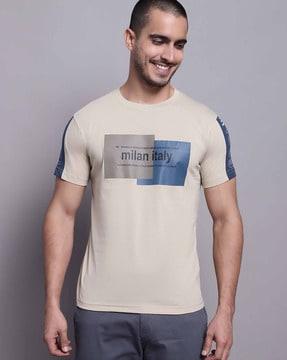 regular fit typographic print crew-neck t-shirt