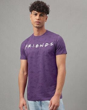 regular fit typographic print crew-neck t-shirt