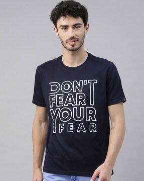 regular fit typographic print crew-neck t-shirt